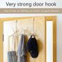 Over The Door Hook - 5 Hooks Towel Rack for Bathroom Storage Closet - Behind The Door Organizer Clothes Rack - Shoe Or Hat Holder - Office Cubicle Purse Hanger - Door Hook (White)