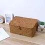 Vosarea Rattan Storage Basket Makeup Organizer Multipurpose Container with Lid