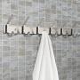 HOMFA Coat Hook Wall Mounted Stainless Steel Hook Rack with 6 Dual Hanger Hooks for Coats, Hats, Scarves, key