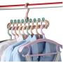 10pcs Random Color Multi-Port Support Circle Clothes Hanger Clothes Drying Rack Multifunction Space Saving Hanger Magic Clothes Hanger