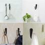 HiGift 20 Pieces Wall Mounted Coat Hooks Robe Hooks Cloth Hangers Coat Hangers Coat Hooks Rustic Hooks and 25 Pieces Screws for Bath Kitchen Garage Single Coat Hangers (White & Black Color)