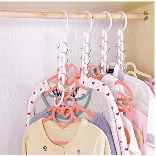 10Pc Space Saving Hanger Plastic Cloth Hanger Hook Multipurpose Magic Clothes Hanger with Hook Closet Storage Organizer