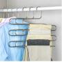 Hanging Clothes Hanger Clothing Storage Multifunctional Stainless Steel Multi-Layer Rack Seamless Adult Hanging Pants Hanger 2pcs