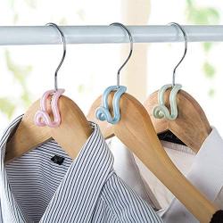 Mini Clothes Hangers 5/15pcs Creative Easy Hook Closet Organizer Storage Rack Hanger Holder for Closet Home & Living (Blue, 15pcs)