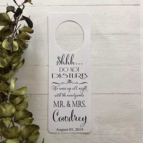 Personalized Do Not Disturb Wedding Door Hangers - Set of 10 Personalized Do Not Disturb Wedding Door Hangers - Set of 10