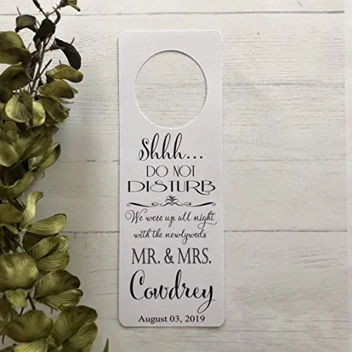 Personalized Do Not Disturb Wedding Door Hangers - Set of 10
