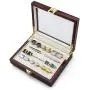 HAWSON Wood Cufflinks Case with Glass Top Ring Storage Organizer for Men and Women Jewelry Storage HAWSON Wood Cufflinks Case with Glass Top Ring Storage Organizer for Men and Women Jewelry Storage