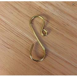 Handmade Gold Ornament Hooks, 1.25 inches long 16g wire set of 50 (heavy duty)