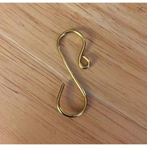 Handmade Gold Ornament Hooks, 1.25 inches long 16g wire set of 50 (heavy duty)