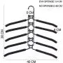 Hangers Space Saver, 5 in 1 Anti-Slip Clothes Rack, Multilayer Metal Magic Clothes Hanger with EVA Sponge Hangers for Closet Space Saving Detachable Hanger for Suit Coat Jacket Sweater Skirt Shirt Pan