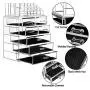 BELANT Makeup Organizer with Bigger Drawers 2 Pieces Acrylic Jewelry and Cosmetic Storage Display Box, Fit for Most Makeup Palettes