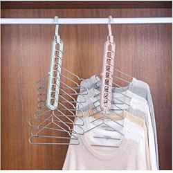 10PC Random Color Non-Slip Plastic Clothes Hanger Storage Rack Holder Wardrobe Closet Organizer Clothing Space Saving Hanging Hooks Decoration