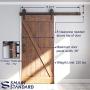 6ft Heavy Duty Sliding Barn Door Hardware Kit, 6ft Single Rail, Black, (Whole Set Includes 1x Pull Handle Set & 1x Floor Guide) Fit 36" Wide DoorPanel(Big Industrial Wheel Hanger) 6ft Heavy Duty Sliding Barn Door Hardware Kit, 6ft Single Rail, Black, (Whole Set Includes 1x Pull Handle Set & 1x Floor Guide) Fit 36" Wide DoorPanel(Big Industrial Wheel Hanger)