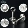 Alise 1-Inch Dia Shower Curtain Closet Rod Holder Pipe Flange Socket Ceiling Mount Bracket Pipe Fitting Parts Supports,2 Pcs Stainless Steel Brushed Finish(Dont Include Rods)