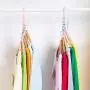 Grey990 Household Anti-Slip Multilayer Plastic Hooks Hanger Clothes Fixed Buckle Light Blue