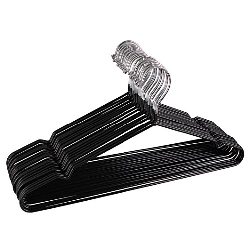 Better Homes & Gardens Non-Slip Clothes Hangers, 10 Pack, Black, Rubberized  Chrome 