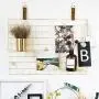 BULYZER Grid Wire Panel Board,Wall Picture Decoration for Room Clip Photo Holder Photograph Mat Hanging Art Display Frames Desk Storage Organizer,25.6 x 17.7‘’（2Pack） (Gold)