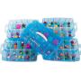 LifeSmart USA Stackable Storage Container Blue 50 Adjustable Compartments Compatible with Lego Dimensions Shopkins Littlest Pet Shop Arts and Crafts and More (Standard 5 Tier)