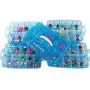 LifeSmart USA Stackable Storage Container Blue 50 Adjustable Compartments Compatible with Lego Dimensions Shopkins Littlest Pet Shop Arts and Crafts and More (Standard 5 Tier)
