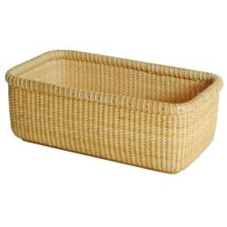 Teng Tian Basket Storage Basket Square Boxes Desktop Organizer America White Wood Imported Indonesian Rattan Casual Style,