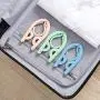 Buzazz 10PACk Portable Folding Clothes Hanger Home Travel Outdoor Camping Plastic Hangers Racks for Shirt, Skirt, Underwear, Kids clothes, Pants and More Five colors