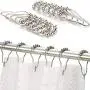 Curtain Hooks Rings, Rust-Resistant Metal Glide Shower Hooks for Bathroom Shower Rods Curtains-Set of 12-Nickel (Nickel) Curtain Hooks Rings, Rust-Resistant Metal Glide Shower Hooks for Bathroom Shower Rods Curtains-Set of 12-Nickel (Nickel)