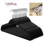 COMOTS 120pcs Black Velvet Non-Slip Thin Clothes Clothing Hangers, Space Saving Closet Storage Helper Household