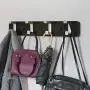 NIKKY HOME Wall Mounted Coat Rack Hanger 4 Dual Hooks for Bags Clothes in Hallway Entryway Bedroom Bathroom, Black