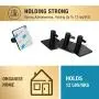 YAKAON Adhesive Hooks, [4 Pack] Heavy Duty Durable 304 Stainless Steel Wall Hangers, Waterproof Rustproof Oil Proof for Kitchen, Bathrooms, Doors, Office, Closet-Black