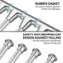 Flexzion Bath Towel Rack Shelf, 4-Bar Swing Out Folding Arm & Shower Hook, 14in Wall Mounted Adjustable Swivel Hanging Rail, Bathroom Hanger Set, Brushed Chrome Drying Holder for Washcloth, Bathing