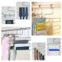 DNJKSA 5 Layers S Shape Multifunctional Clothes Hangers Pants Storage Hangers Cloth Rack Multilayer Storage Cloth Hanger(2 Pieces/Lot)(Random Color)