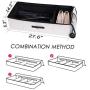 VEAMOR Under Bed Clothes Storage Containers,Shoe Organizer Underbed Bins for Pillow Beddings/Blanket Storage Boxes with Zippers,Breathable and Moistureproof (Linen, XXL)