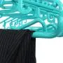 HANGERWORLD 10 Turquoise Plastic Hanger Frame Indoor Outdoor Clothes Garment Dryer Space Saving Drop Down Action HANGERWORLD 10 Turquoise Plastic Hanger Frame Indoor Outdoor Clothes Garment Dryer Space Saving Drop Down Action