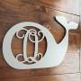 Monogram Whale Nursery Hanger - Whale Cutout - Nautical Kids Room Decor - Whale Initial - Marine Initial - Whale Monogram - Ocean Theme