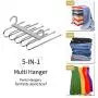 Vitalome Pants Hangers 5 Layers Stainless Steel Non-Slip Space Saving Clothes Closet Storage Organizer for Pants Jeans Trousers Skirts Scarf (Gray, 2 Pack)