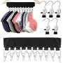 TWEI 2 Pack Cap Organizer Hanger, 20 Baseball Cap Holder, 5 Strong Clips, Stainless Steel Cap Racks for Closet, Change Your Cloth Hanger to Cap Organizer Hanger, Keep Your Hats and Cloth Cleaner