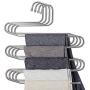 Lucky Life 4 Pack Pants Hangers S Shape Stainless Steel Cloth Hangers Space Saving Organizer for Jeans Pants Scarf