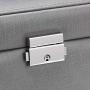 BEWISHOME Jewelry Boxes for Women Girls Jewelry Organizer with Lock Mirror Jewelry Boxes Display Storage Case Holder Portable Travel Case Grey SSH77H