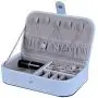 Travel Jewelry Boxes for Women, Portable Organizer Display Storage Case with Snap Closure for Earring Bracelet Ring Necklace, Baby Blue Travel Jewelry Boxes for Women, Portable Organizer Display Storage Case with Snap Closure for Earring Bracelet Ring Necklace, Baby Blue