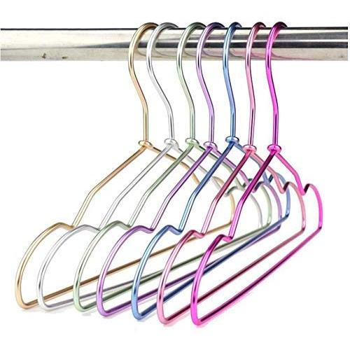 10pcs Random Color Fancy Aluminum Metal Clothes Hangers for Kids, Space Saving Cute Dress Shirts Coats Hanger for Children