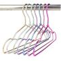 10pcs Random Color Fancy Aluminum Metal Clothes Hangers for Kids, Space Saving Cute Dress Shirts Coats Hanger for Children