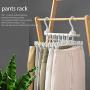 combnine Pants Hangers Double Hook Trousers Rack Adjustable Rotating Folding Multi-Layer Closet Hangers Magic Space Saver Storage Rack for Clothes Towel Scarf