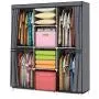 YOUUD Wardrobe Storage Closet Clothes Portable Wardrobe Storage Closet Portable Closet Organizer Portable Closets Wardrobe Closet Organizer Shelf Wardrobe Clothes Organizer Standing Closet Gray