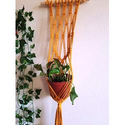 Macrame boho wall Plant Hanger for indoor and patio, knotted wall plant hanger flower pot holder,macrame pod-40 L&quotx7W"