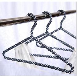 5pcs Random Color Adult Hangers with Pearls Clothes Hangers Pearl Trouser Hanger Clip for Clothing Shop and Home