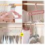 HJYPYJ Magic Hanger,Non-Slip Multifunctional Hangers,Smooth Surface Tasteless Childrens Hangers,Ultra-Thin Space Saving Organizer Hanger Not Easy to Rust/Pink / 29.5x18.5cm