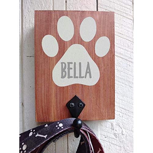 Personalised Wood Lead Hook Dog Lead Hook Dog Leash Wall Hanger Custom Dog Lead Holder