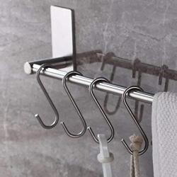 LareinaXXX Premium 10 Pack Size X-Large Brushed Stainless Flat S Hooks Kitchen Pot Pan Hanger Clothes Storage Rack.