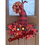 Christmas Holiday Wreath for Front Door Wall Hanger Santa Hat