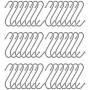 BYFU 42 Pack Stainless Steel S Hooks, Heavy Duty S Shaped Hooks for Utensils Clothes Bags Towels Plants (Medium)